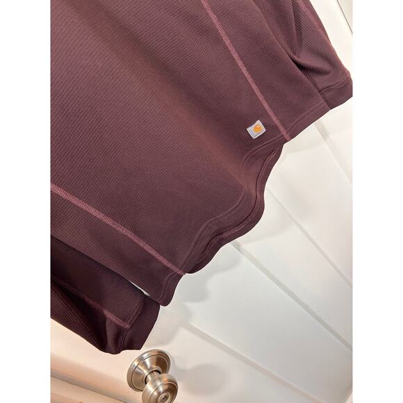 Carhartt Women's Base Force Tech Thermal‎ T-Shirt Top Pullover Brown Size Medium - Picture 3 of 10